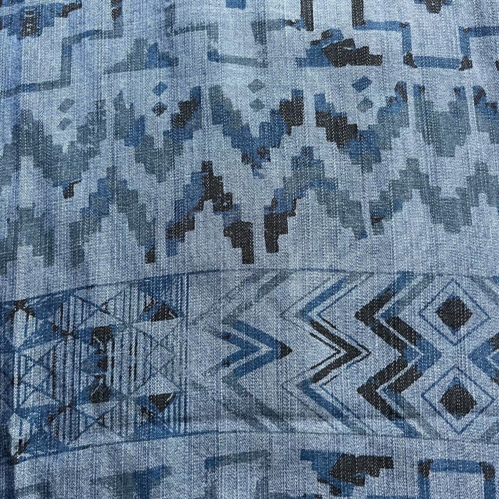 Philosophy Southwestern Aztec Navajo Print Chambray Popover Shirt Dress - Size S - Picture 3 of 14